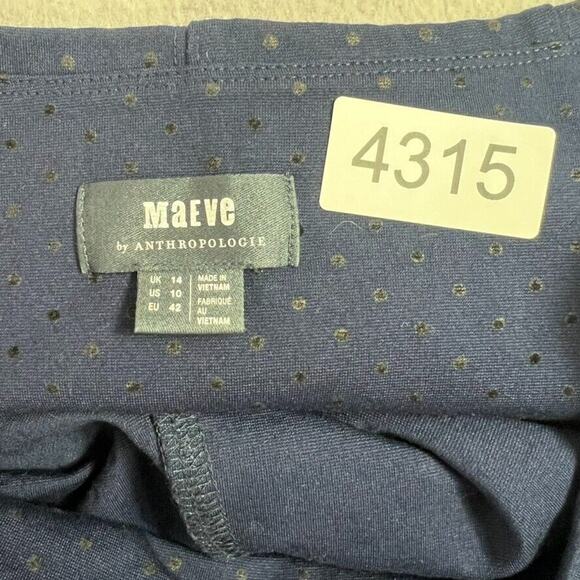 Maeve Anthropologie Skirt + Top Set Sevigny Women M 10 Navy Polka Dot - Picture 8 of 14